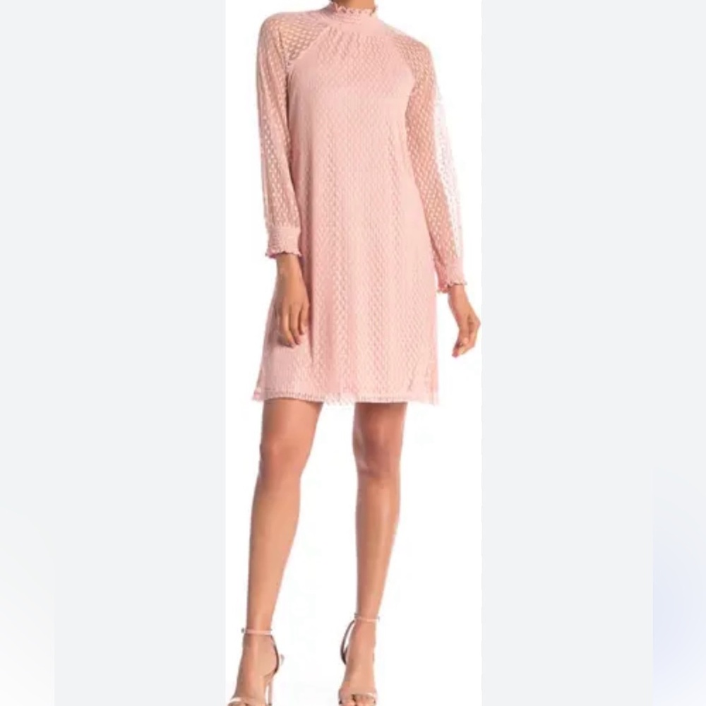 Nina Leopard Mock neck lace dress